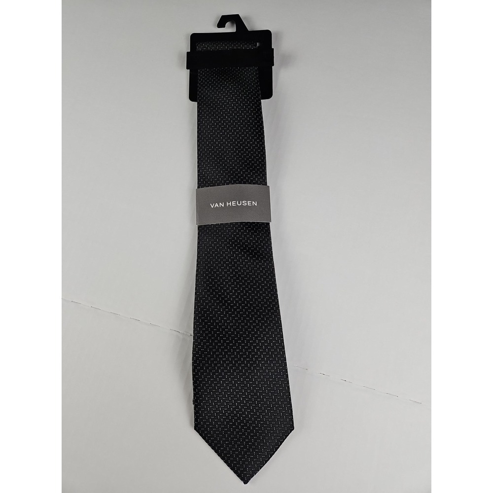 Van Heusen Tie With Tags Black With‎ Geometric Pattern Brand New.